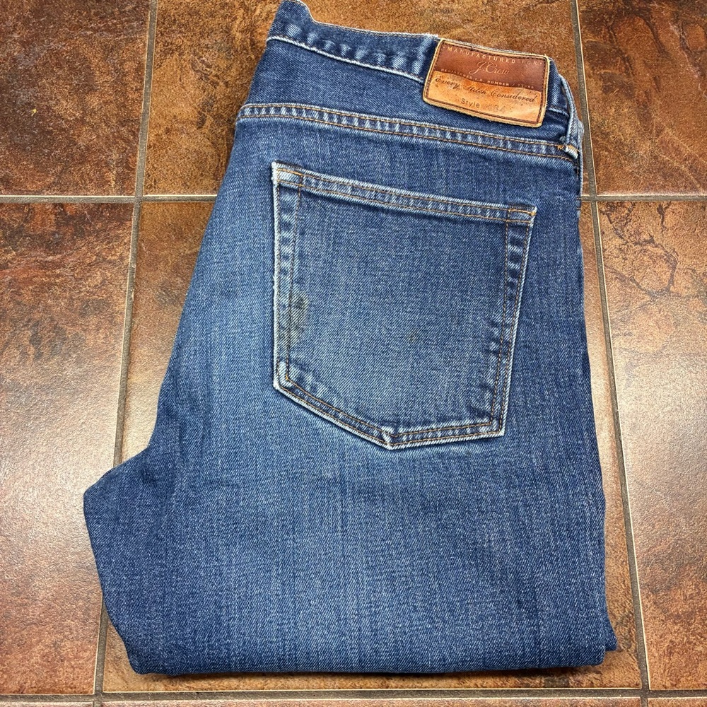 J. Crew 484 Men's Straight Blue Jeans